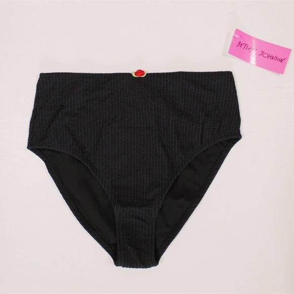 Betsey Johnson Swim Betsey Johnson Black Ribbed Scrunch Knit High betsey-johnson-swim-betsey-johnson-black-ribbed-scrunch-knit-high